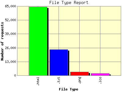 File Type Report: Number of requests by File Type.