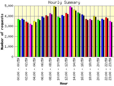 Hourly Summary: Number of requests by Hour.